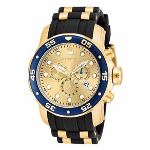 Relógio Masculino Invicta Modelo 17881 Pro Diver Multifunção Dourado - a Prova D`água