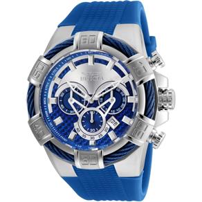 Relógio Masculino Invicta Modelo 24696 Bolt Multifunção Prata, Azul - à Prova D`água
