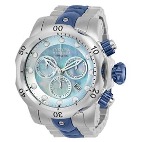 Relógio Masculino Invicta Modelo 25063 Reserve Platinum - a Prova D`água - Prata/Azul Inserts