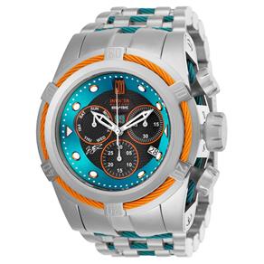 Relógio Masculino Invicta Modelo 25307 Jason Taylor Preto, Aqua - a Prova D`água - Prata