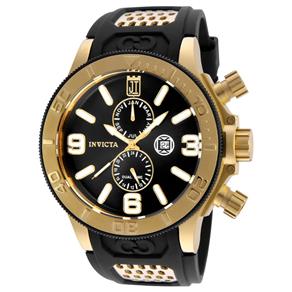 Relógio Masculino Invicta Modelo 25187 Jason Taylor - a Prova D` Água - Preto/Dourado