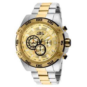 Relógio Masculino Invicta Modelo 25537 Speedway Multifunção Dourado - à Prova D`água