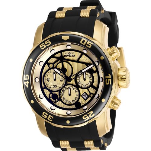 Relógio Masculino Invicta Modelo 25709 Pro Diver Multifunção Dourado - a Prova D'água