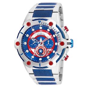 Relógio Masculino Invicta Modelo 25780 Marvel - a Prova D` Água - Azul/Prata