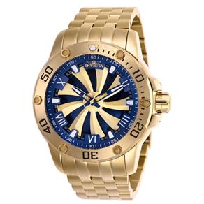 Relógio Masculino Invicta Modelo 25851 Speedway Automático Dourado, Azul - à Prova D`água