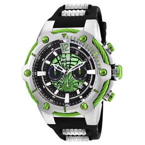 Relógio Masculino Invicta Modelo 25985 Marvel Verde - a Prova D`água - Preto/Prata