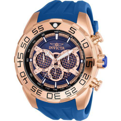 Relógio Masculino Invicta Modelo 26305 Speedway Multifunção Rose Dourado, Azul