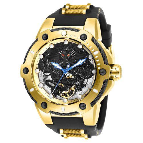 Relógio Masculino Invicta Modelo 26315 Bolt Mecânico Dourado, Preto - a Prova D'água