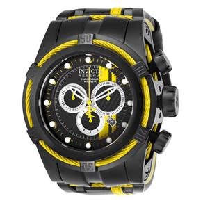 Relógio Masculino Invicta Modelo 26472 Reserve Preto, Amarelo, Prata - a Prova D`água - Preto/Amarelo