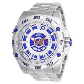 Relógio Masculino Invicta Modelo 26519 Star Wars Automático Multifunção Azul - à Prova D`água