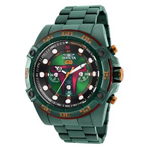 Relógio Masculino Invicta Modelo 26544 Star Wars Multifunção Verde - a Prova D`água - Verde
