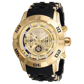 Relógio Masculino Invicta Modelo 26549 Star Wars Multifunção Dourado - a Prova D`água - Preto