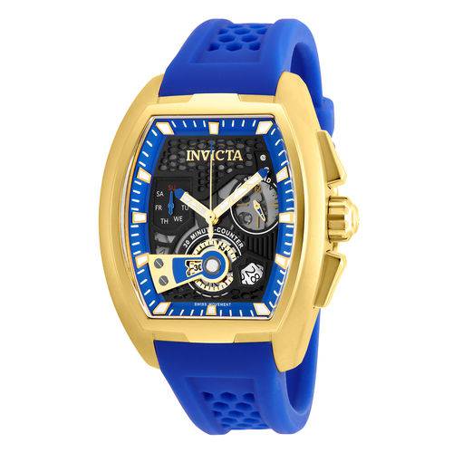 Relógio Masculino Invicta Modelo 26399 S1 Rally Multifunção Preto, Azul - a Prova D'água