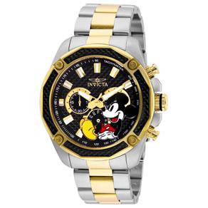 Relógio Masculino Invicta Modelo 27359 Disney - a Prova D` Água - Dourado/Prata