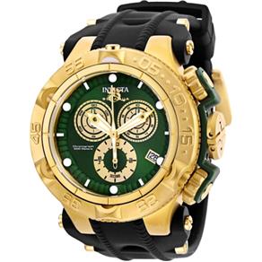 Relógio Masculino Invicta Modelo 27682 Subaqua Verde, Dourado - à Prova D`água
