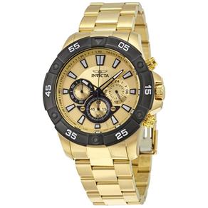 Relógio Masculino Invicta Modelo 22789 Pro Diver Multifunção Dourado - a Prova D`água