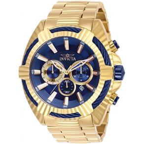 Relógio Masculino Invicta Modelo 28043 Bolt Dourado, Azul - a Prova D`água