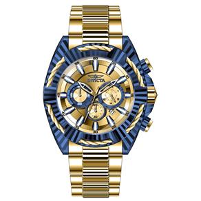 Relógio Masculino Invicta Modelo 28040 Bolt Dourado, Azul - à Prova D`água