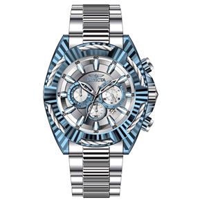 Relógio Masculino Invicta Modelo 28041 Bolt Prata, Light Azul - a Prova D`água - Prata