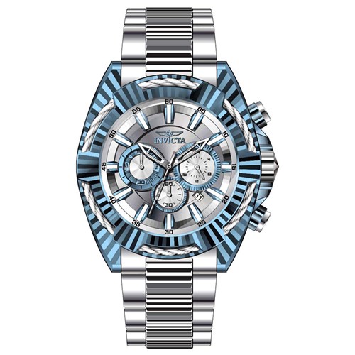 Relógio Masculino Invicta Modelo 28041 Bolt Prata, Light Azul - a Prova D'água