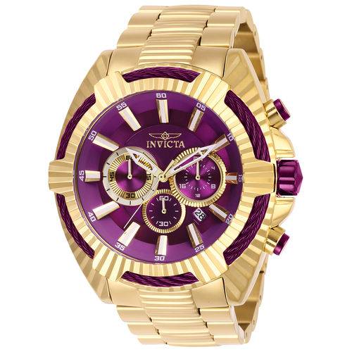 Relógio Masculino Invicta Modelo 28044 Bolt Dourado, Red - a Prova D'água