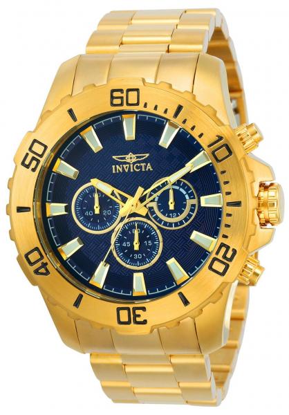 Relógio Masculino Invicta Pro Diver 22544 50mm Dourado (Cor Interna da Caixa Azul)