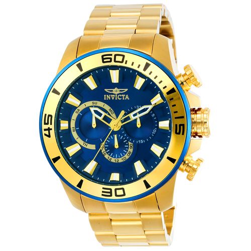 Relógio Masculino Invicta Pro Diver 22587 49mm Dourado (Cor Interna da Caixa Azul)