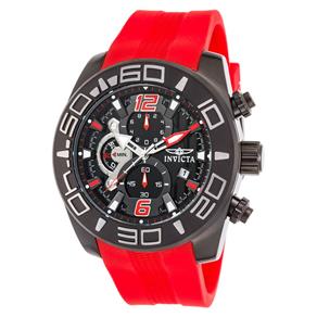 Relógio Masculino Invicta Pro Diver Chronograph Red Silicone Black Dial & Ion Plated Ss - Modelo Invicta-22810