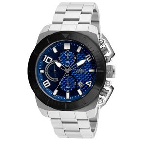 Relógio Masculino Invicta Pro Diver Chronograph Ss Blue Dial Black Ip Ss Bezel - Modelo Invicta-23405