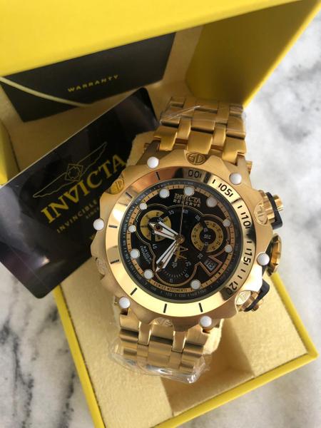 Relogio Masculino Invicta Reserve Dourado Azul