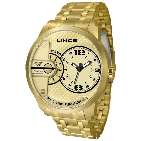 Relógio Masculino Lince Aço Analogico Mrgh049s C2kx Dourado