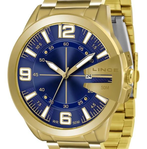 Relógio Masculino Lince Dourado Mrg4333l Original C/ Nf