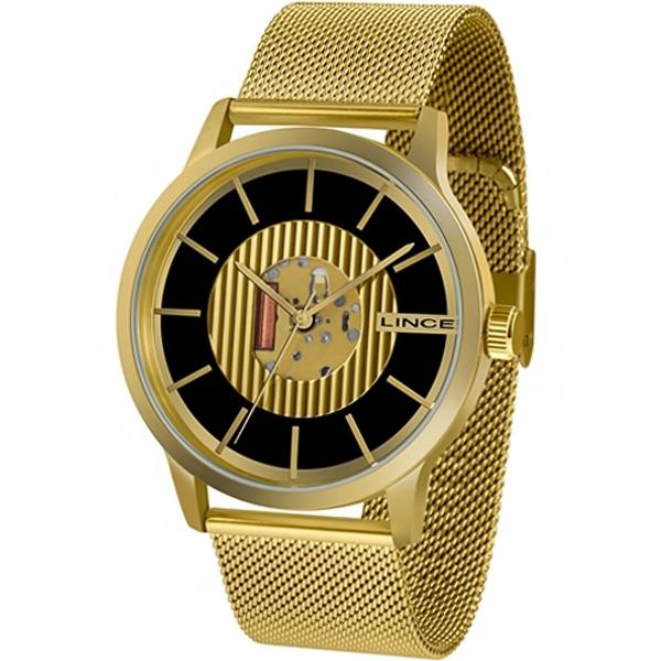 Relógio Masculino Lince MRG4603S P1KX Dourado Pulseira Esteira