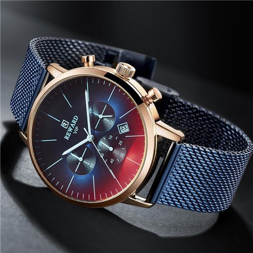 Relógio Masculino Luxo Cronógrafo Pulseira Metálica Fashion / Preto