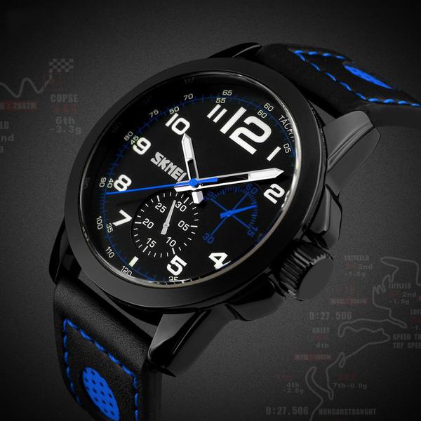 Relógio Masculino Luxo Sport Casual Skmei Analógico Original Marca Skmei 9111 Azul