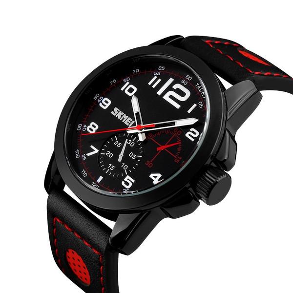 Relógio Masculino Luxo Sport Casual Skmei Analógico Original Marca Skmei 9111 Vermelho