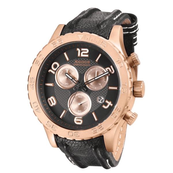 Relógio Masculino Magnum Analógico Ma33504k Pulseira Couro