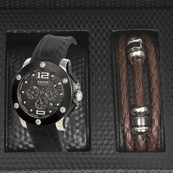 Relógio Masculino Magnum Analógico Scubadiver Cronógrafo Ma30856c + Pulseira