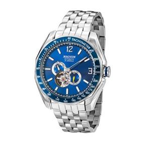 Relógio Masculino Magnum Automatico 21 Jewels - Ma33951f - Prata/azul