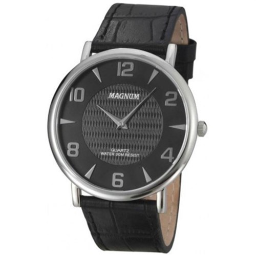 Relógio Masculino Magnum Slim Couro Preto MA21893T