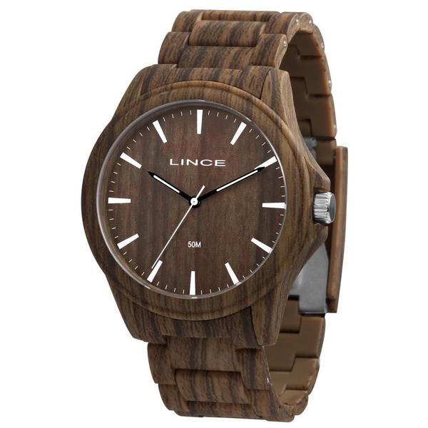 Relógio Masculino Yazole 358 Pulseira em Couro Ferragem Bronze