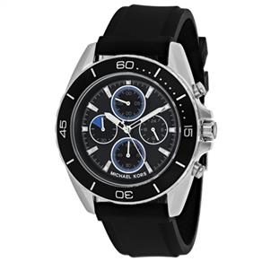 Relógio Masculino Michael Kors Jetmaster Chronograph Black Rubber And Dial - Modelo Mkors-Mk8485