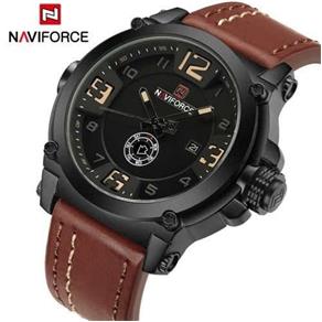 Relógio Masculino Militar Esportivo Naviforce Pulseira Couro