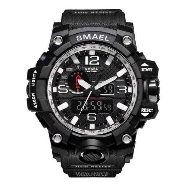 Relógio Masculino Militar G-Shock Smael 1545 Prova Agua Black Silver