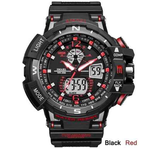 Relógio Masculino Militar G-shock Smael Ws1376 Vermelho