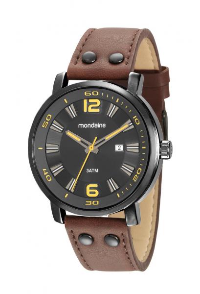 Relógio Masculino Mondaine 53591GPMVPH1 46mm Couro Marrom