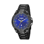 Relógio Masculino Mondaine 83413gpmvps2 Em Aço Preto fundo azul