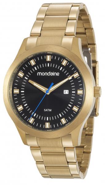 Relógio Masculino Mondaine 99182GPMVDA1 44 Mm Pulseria Aço Dourada