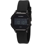 Relógio Masculino Mondaine Digital Aço Preto Com Pulseira