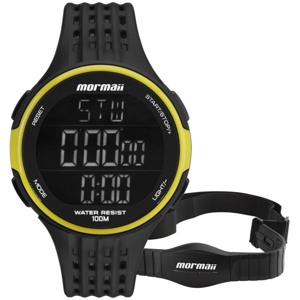 Relógio Masculino Mormaii Monitor Cardíaco MO11559AA/8V 47mm Borracha Preta